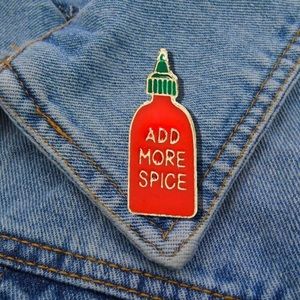 Hot sauce enamel pin